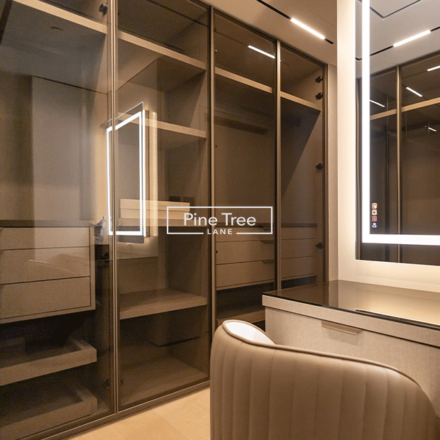 Slimline glass wardrobe for modern interiors