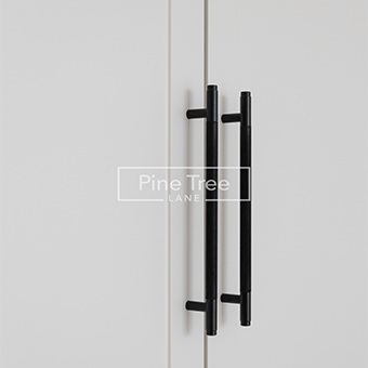 Modern large wardrobe handle in metallic finish