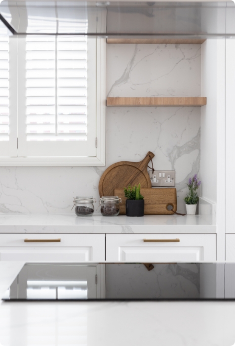 modular storage cabinet with modern kitchenware