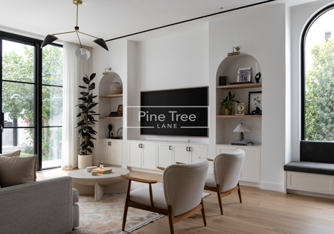 Luxury TV unit design with modern finishes