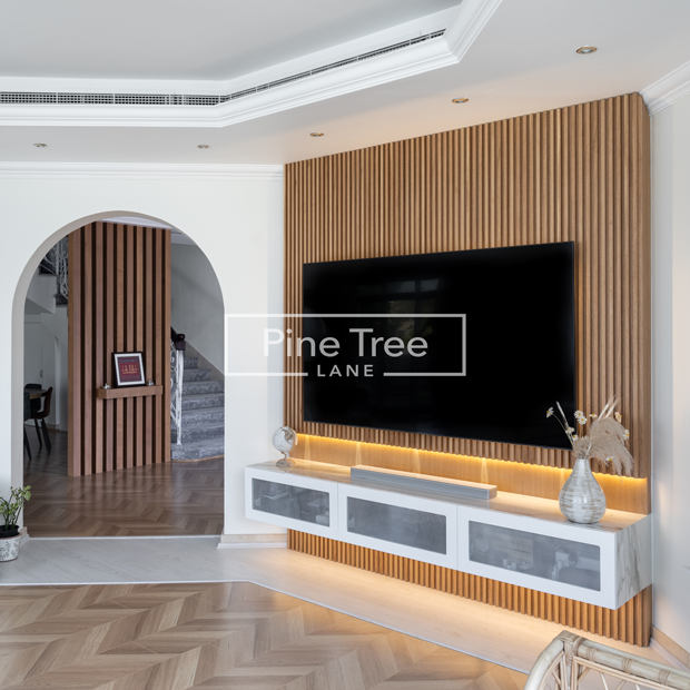 Luxury TV unit area with stylish decor