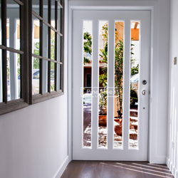 Custom joinery with cane accents