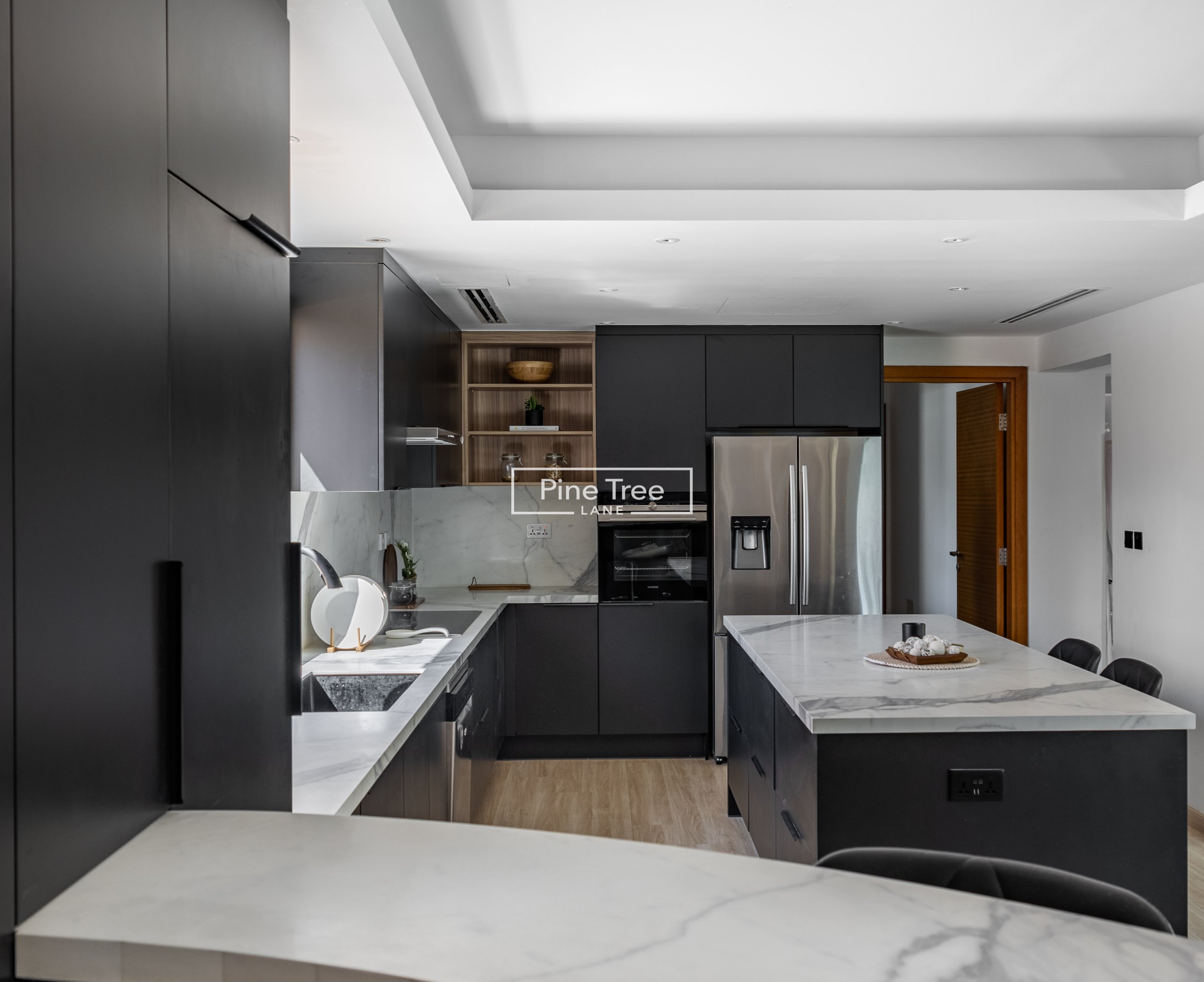 Modern matte black kitchen