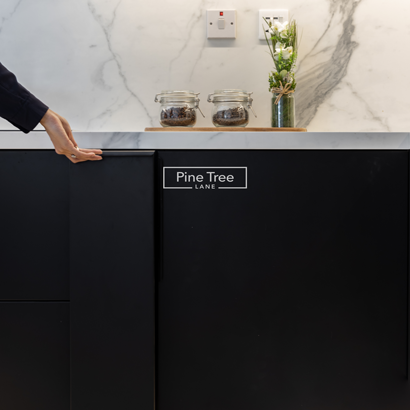 clean matte black pull-out unit