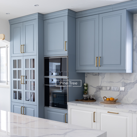 Stylish kitchen featuring two-tone cabinet colors