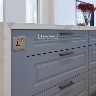 Pull-out storage drawers in contemporary kitchen