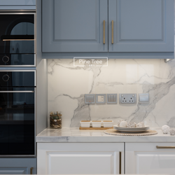 Modern kitchen with dual-tone cabinetry