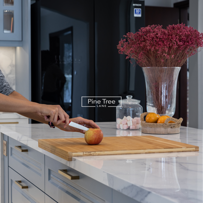 White marble kitchen countertop