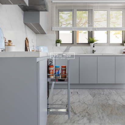 pull-out spice rack in modern kitchen