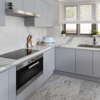 kitchen featuring clean lines and integrated appliance