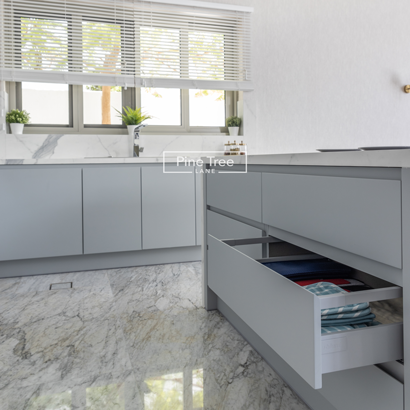 deep pull-out drawer in kitchen