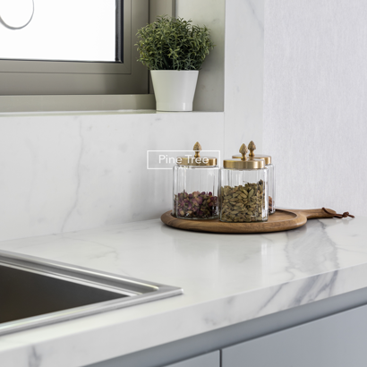 white quartz kitchen countertop