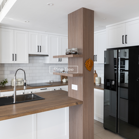 kitchen blending shaker style and wood finishes