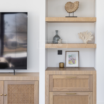 living room cabinetry with timeless coastal charm