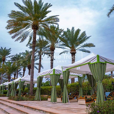 Stylish weatherproof upholstery for beachside cabanas