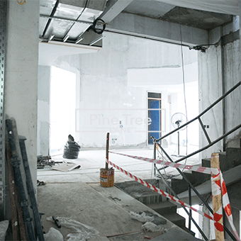 Residential property undergoing remodeling