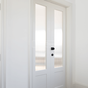 White modern main door design