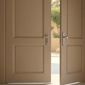 Exterior PVC door with secure and modern design
