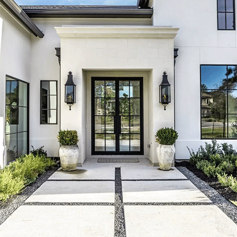 Exterior PVC main glass door with modern design