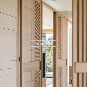 Space saving stylish wooden sliding doors