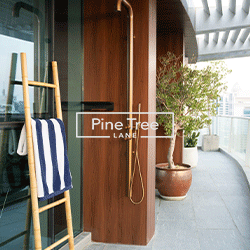 Poolside accessories on modern rooftop