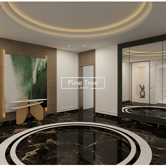 Lavish 3D-rendered bathroom design