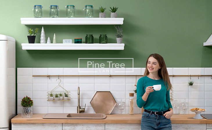 Floating Shelves Above Countertops for small kitchen