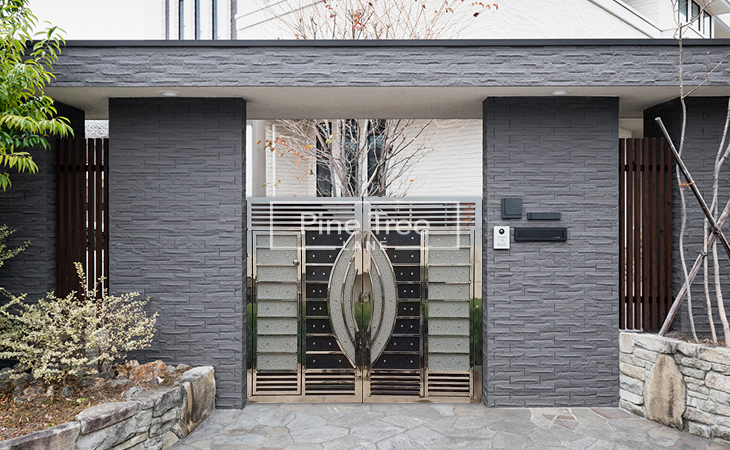 Modern Steel Door with Geometric Patterns 