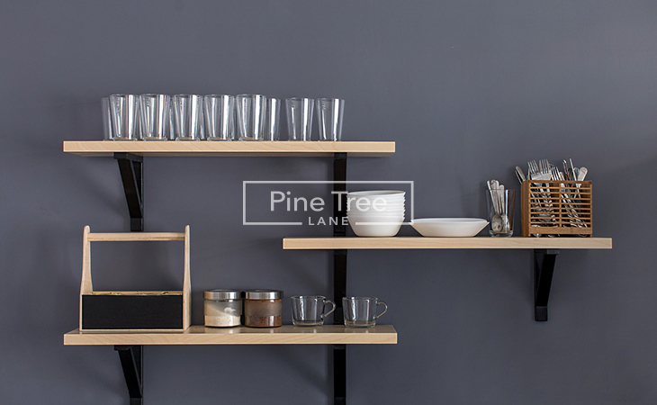 Wall-Mounted Rails with Mini-Shelves