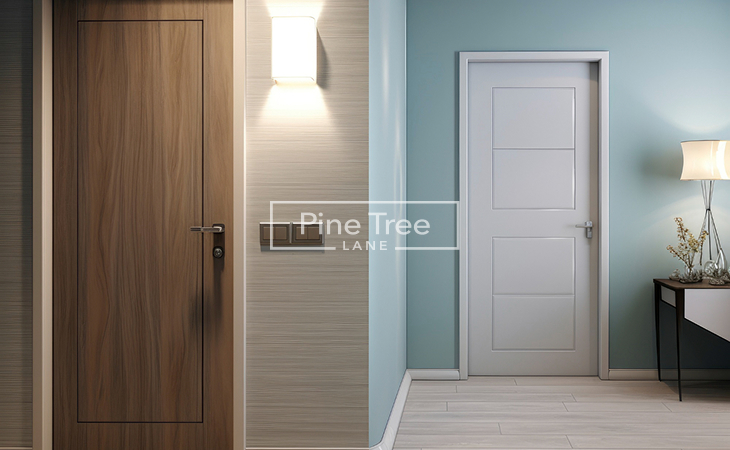 Sleek Minimalist Wooden Main Door Design