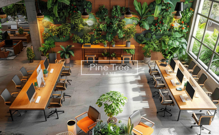 office interior with Biophilic & Green Spaces design