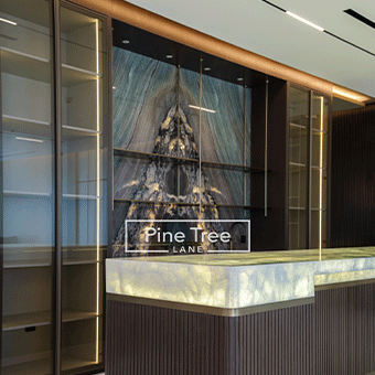 Luxurious bespoke joinery with dramatic lighting effect