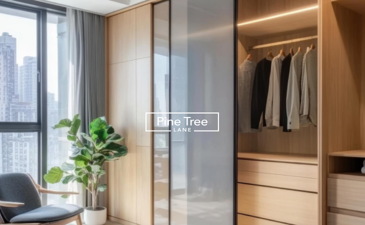 Modern built-in wardrobe with sliding doors