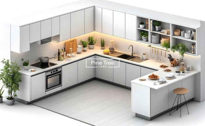3d kitchen design- pine tree lane