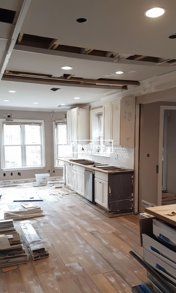 Kitchen renovation cabinet installation project