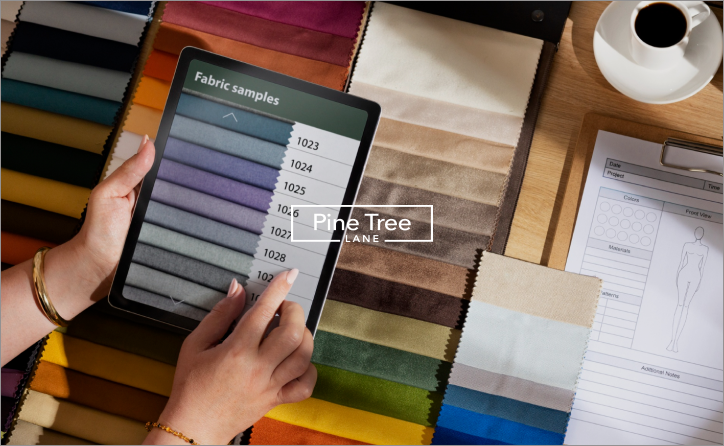 Upholstery fabric swatches for sofas in Dubai — polyester, microfibre, linen and velvet samples